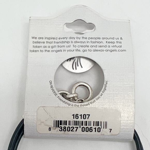 NEW Alexa's Angels Create Silver Tone Bar Leather Double Strand Bracelet - Picture 5 of 5